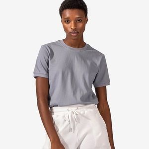 Blue Grey Elevated Cuff Tee